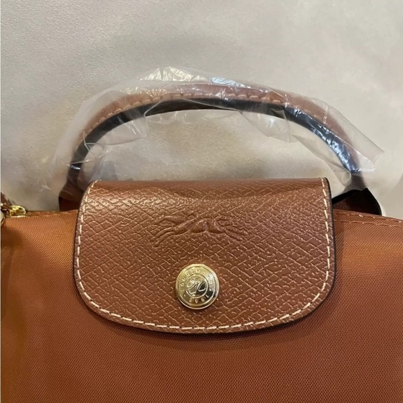 Longchamp Brown Mini Bag with Gold Details - Picture 3 of 5